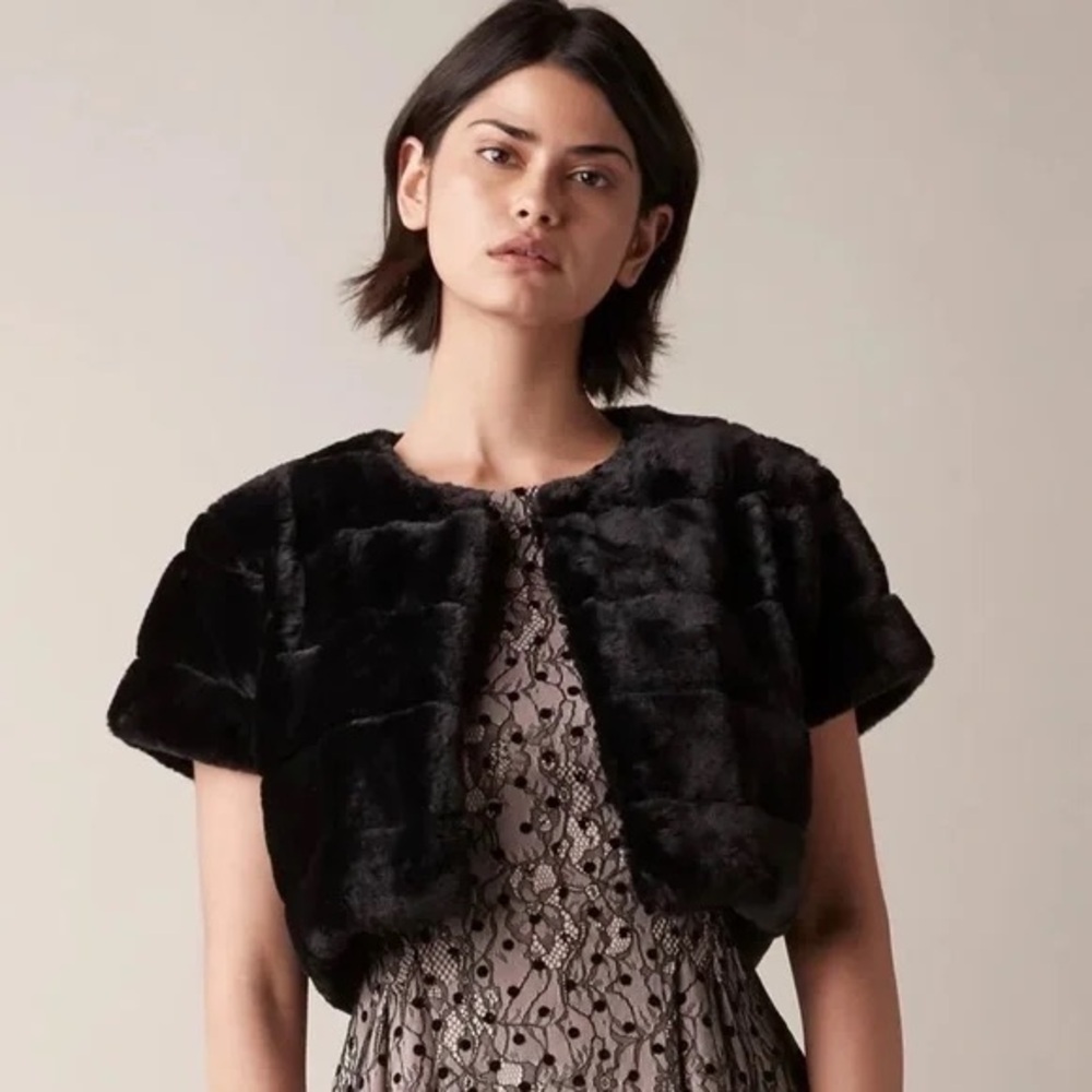 Jason Wu Black Faux Fur Jacket shrug